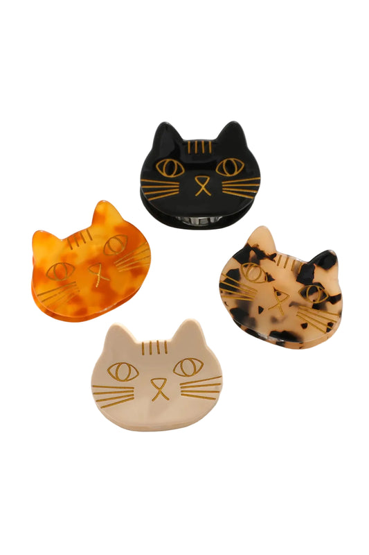 Ginger Cat Face Claw Clip