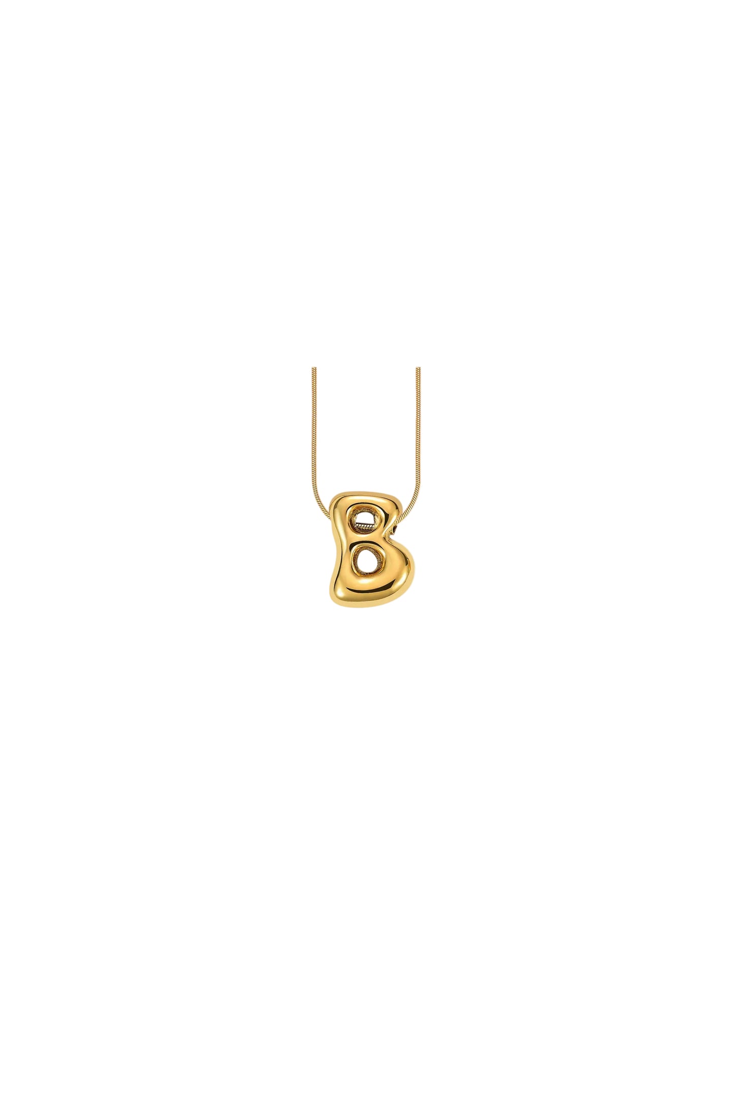 Glow Bubble Letter Initial Necklace Golden