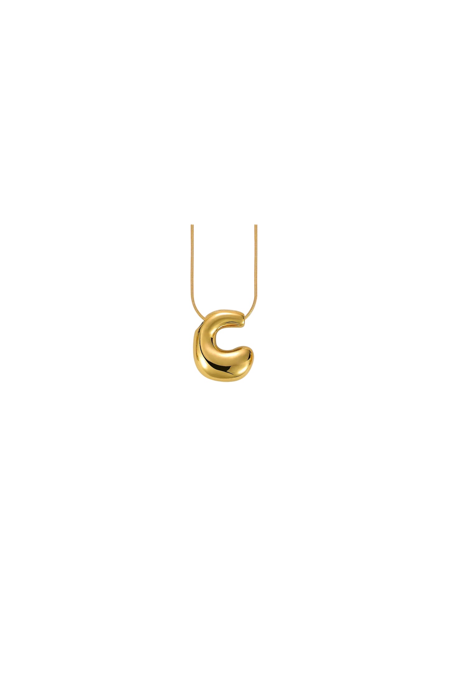 Glow Bubble Letter Initial Necklace Golden