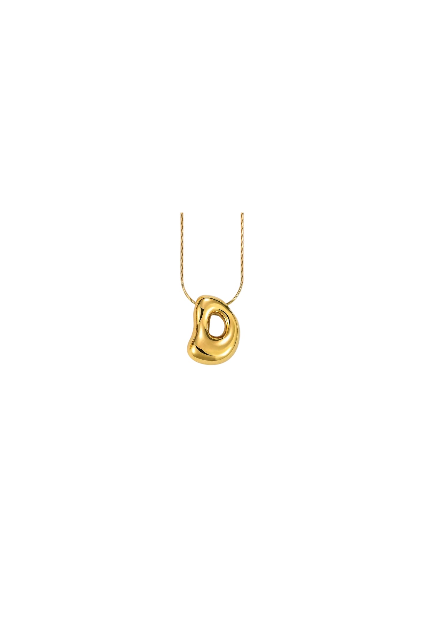 Glow Bubble Letter Initial Necklace Golden