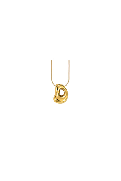 Glow Bubble Letter Initial Necklace Golden