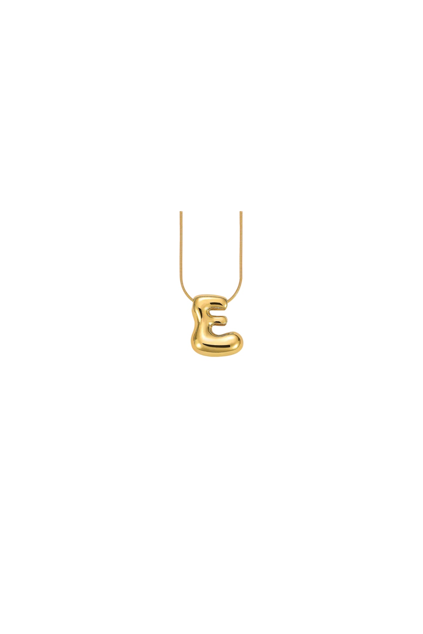 Glow Bubble Letter Initial Necklace Golden