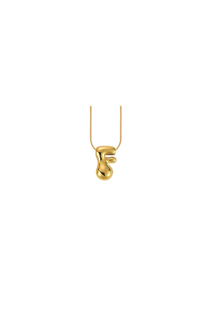 Glow Bubble Letter Initial Necklace Golden