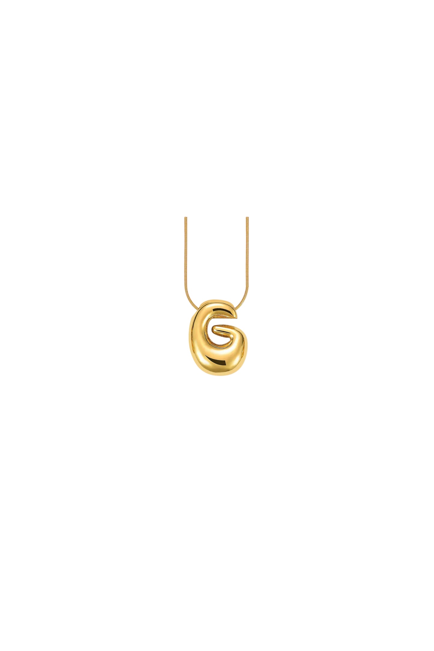 Glow Bubble Letter Initial Necklace Golden
