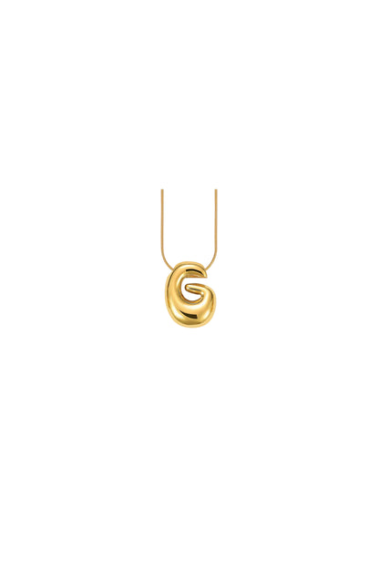 Glow Bubble Letter Initial Necklace Golden