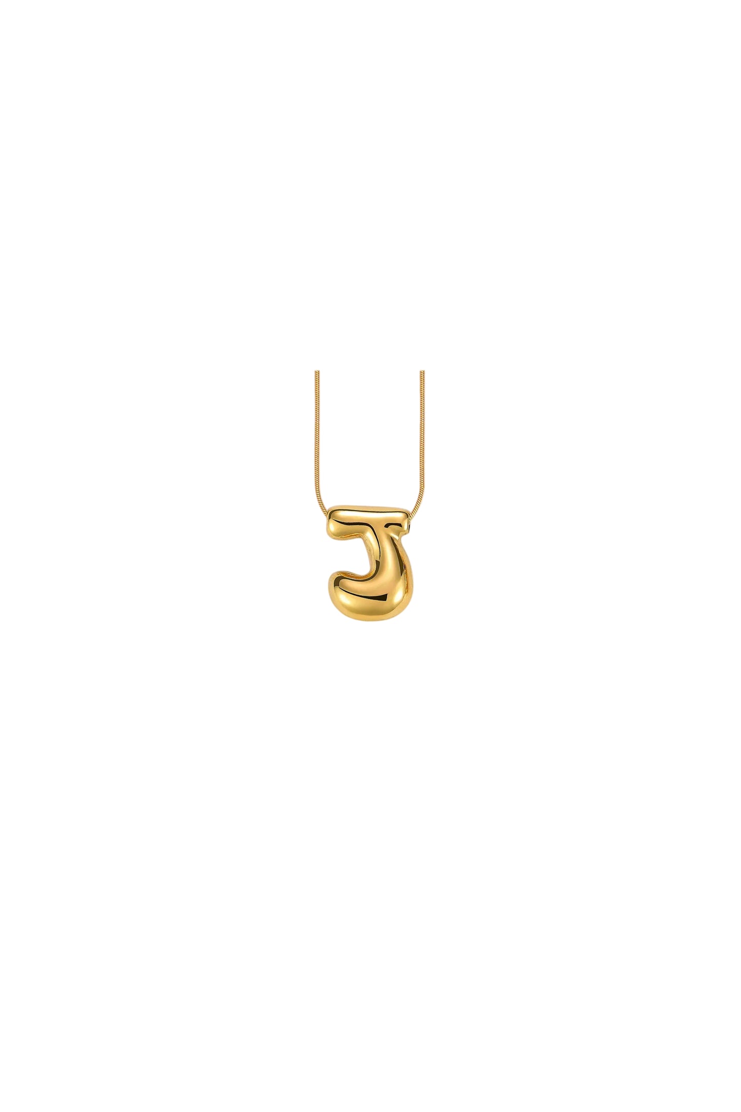 Glow Bubble Letter Initial Necklace Golden