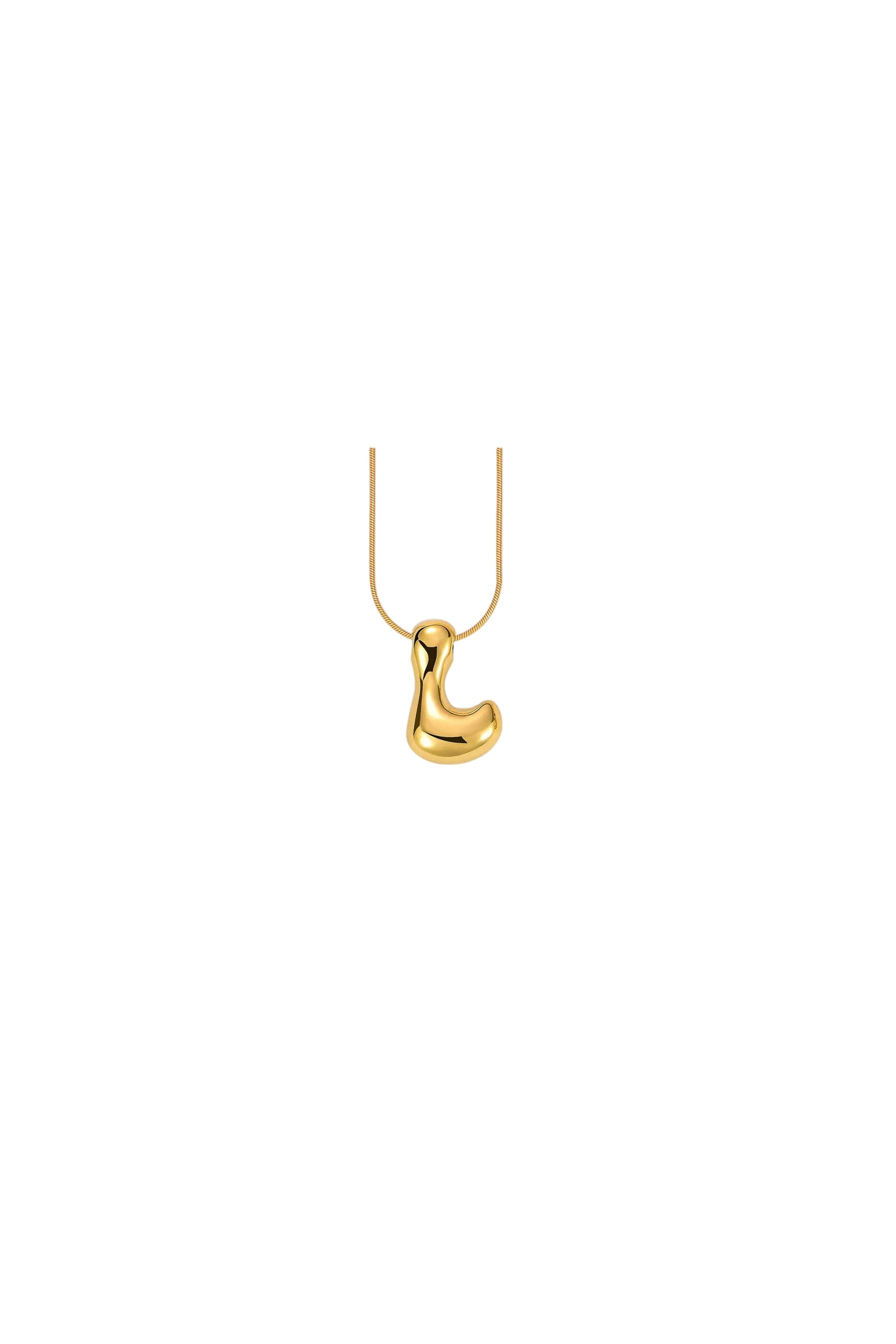 Glow Bubble Letter Initial Necklace Golden