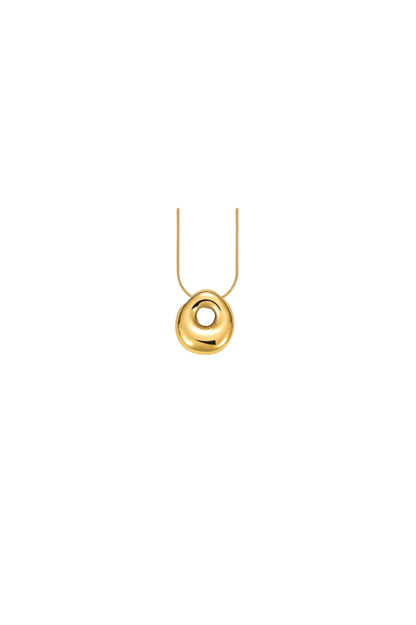 Glow Bubble Letter Initial Necklace Golden
