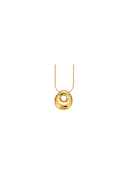 Glow Bubble Letter Initial Necklace Golden