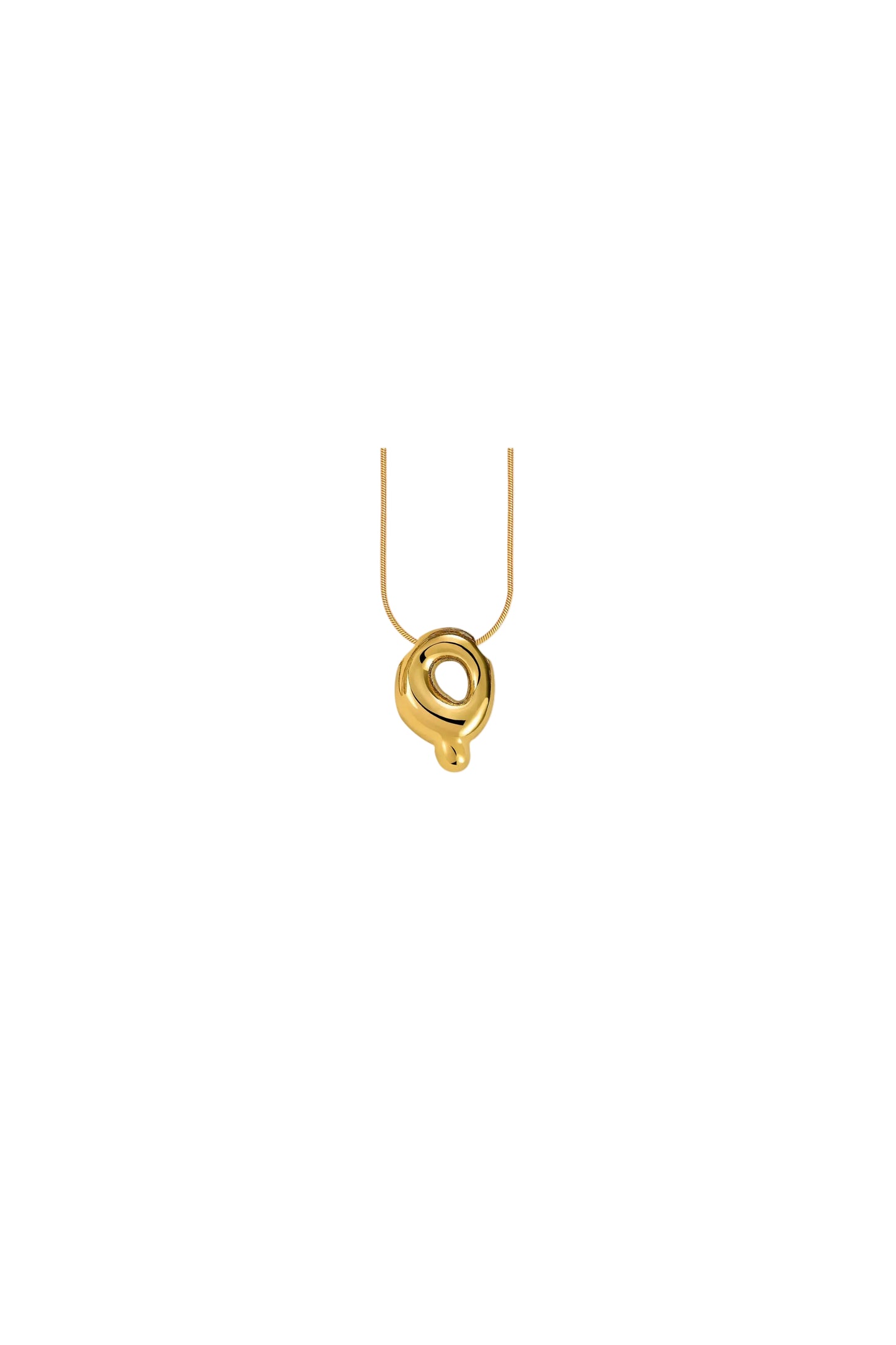 Glow Bubble Letter Initial Necklace Golden