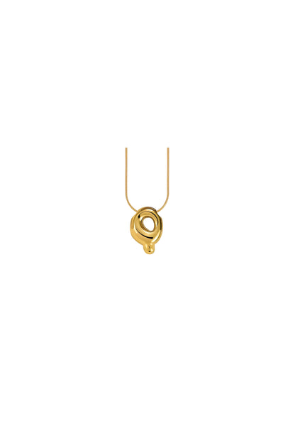 Glow Bubble Letter Initial Necklace Golden