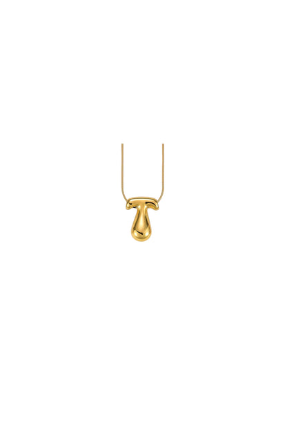 Glow Bubble Letter Initial Necklace Golden