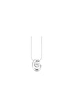Glow Bubble Letter Initial Necklace Silver