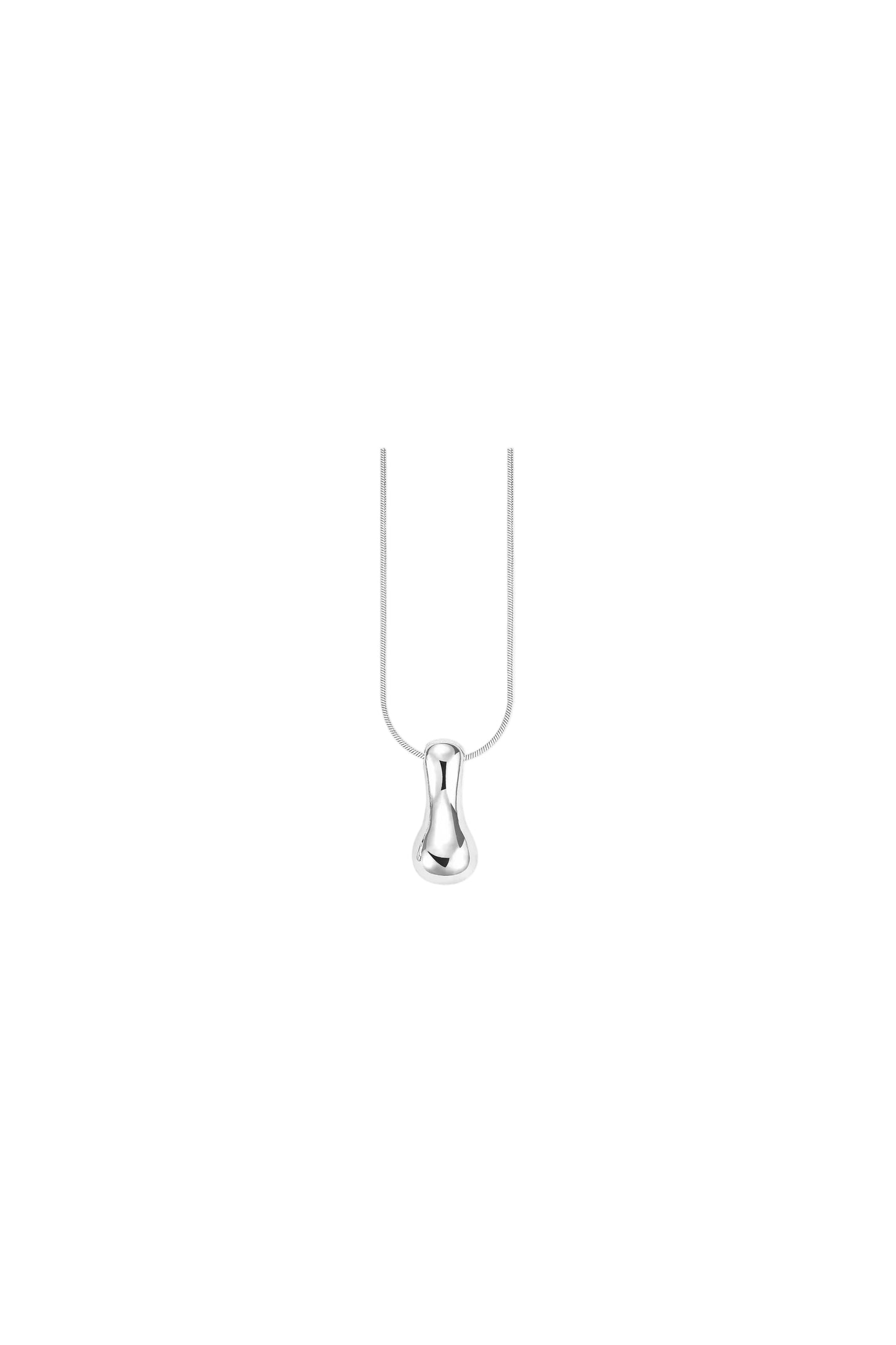 Glow Bubble Letter Initial Necklace Silver