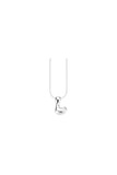 Glow Bubble Letter Initial Necklace Silver
