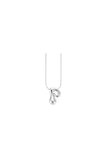 Glow Bubble Letter Initial Necklace Silver