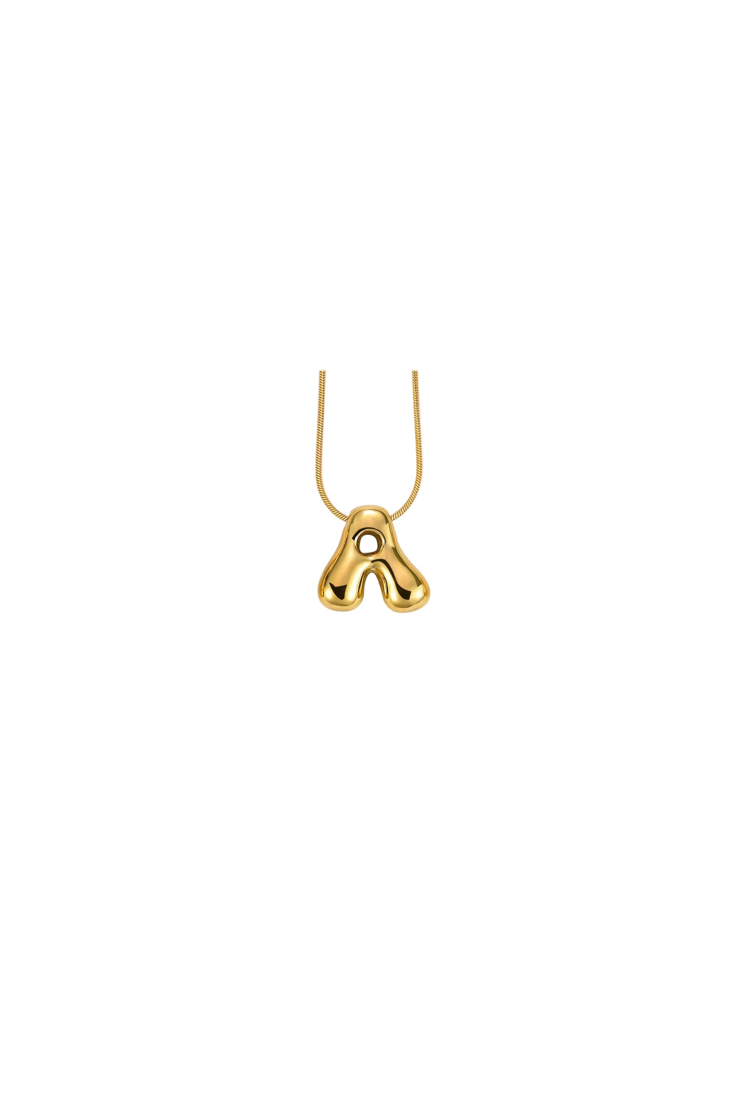 Glow Bubble Letter Initial Necklace Golden