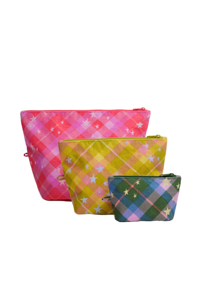 Go Pouch Set Star Plaid