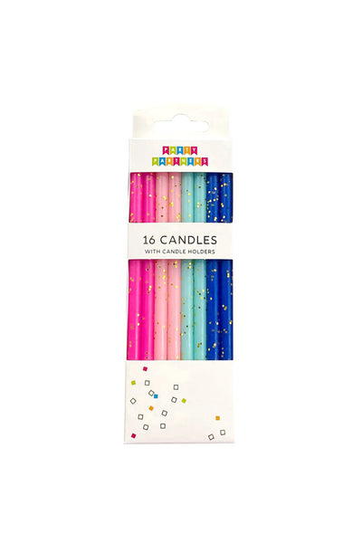 Gold Glitter Rainbow Candle Set