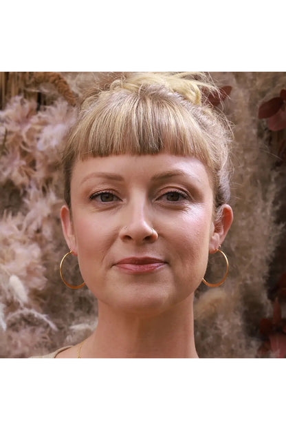 1.5" Hammered Hoops Gold
