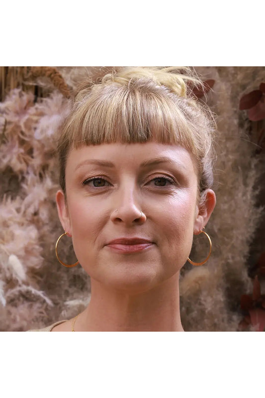 1.5" Hammered Hoops Gold
