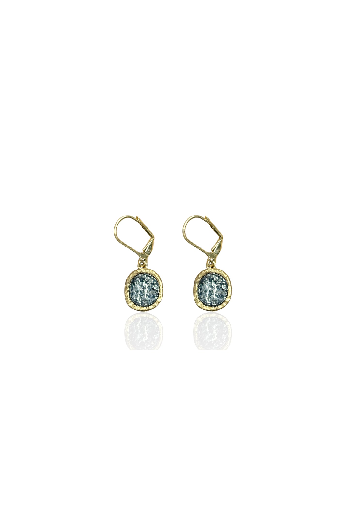 Gold Pavia Coin & Frame Dangle Earrings