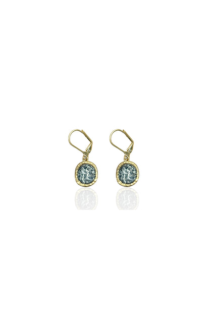 Gold Pavia Coin & Frame Dangle Earrings