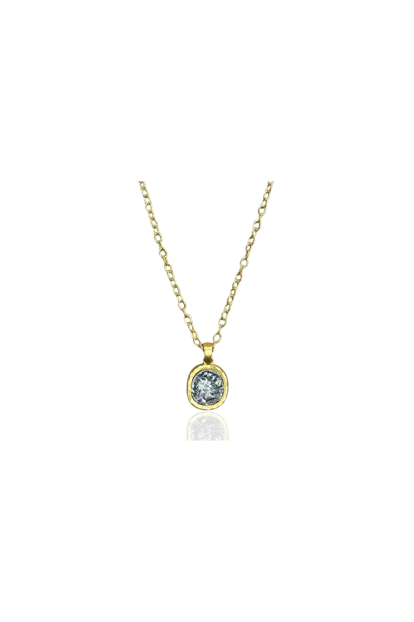 Gold Pavia Coin & Frame Necklace
