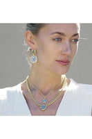 Gold Pavia Coin & Frame Necklace