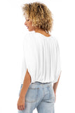 Grecian Drape Bubble Blouse Off White