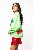 Green Grinch Heart Sweatshirt