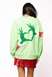 Green Grinch Heart Sweatshirt