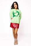 Green Grinch Heart Sweatshirt