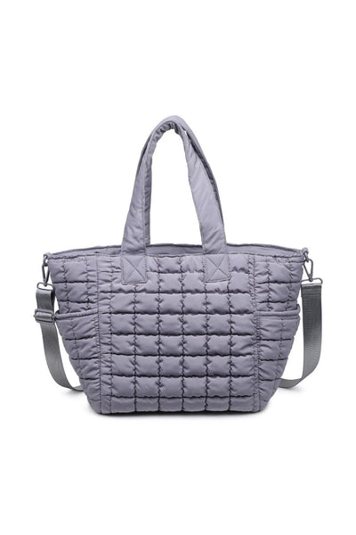 Grey Dreamer Quilted Nylon Tote