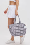 Grey Dreamer Quilted Nylon Tote