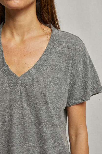 Hendrix Boxy V-Neck Tee Heather Grey