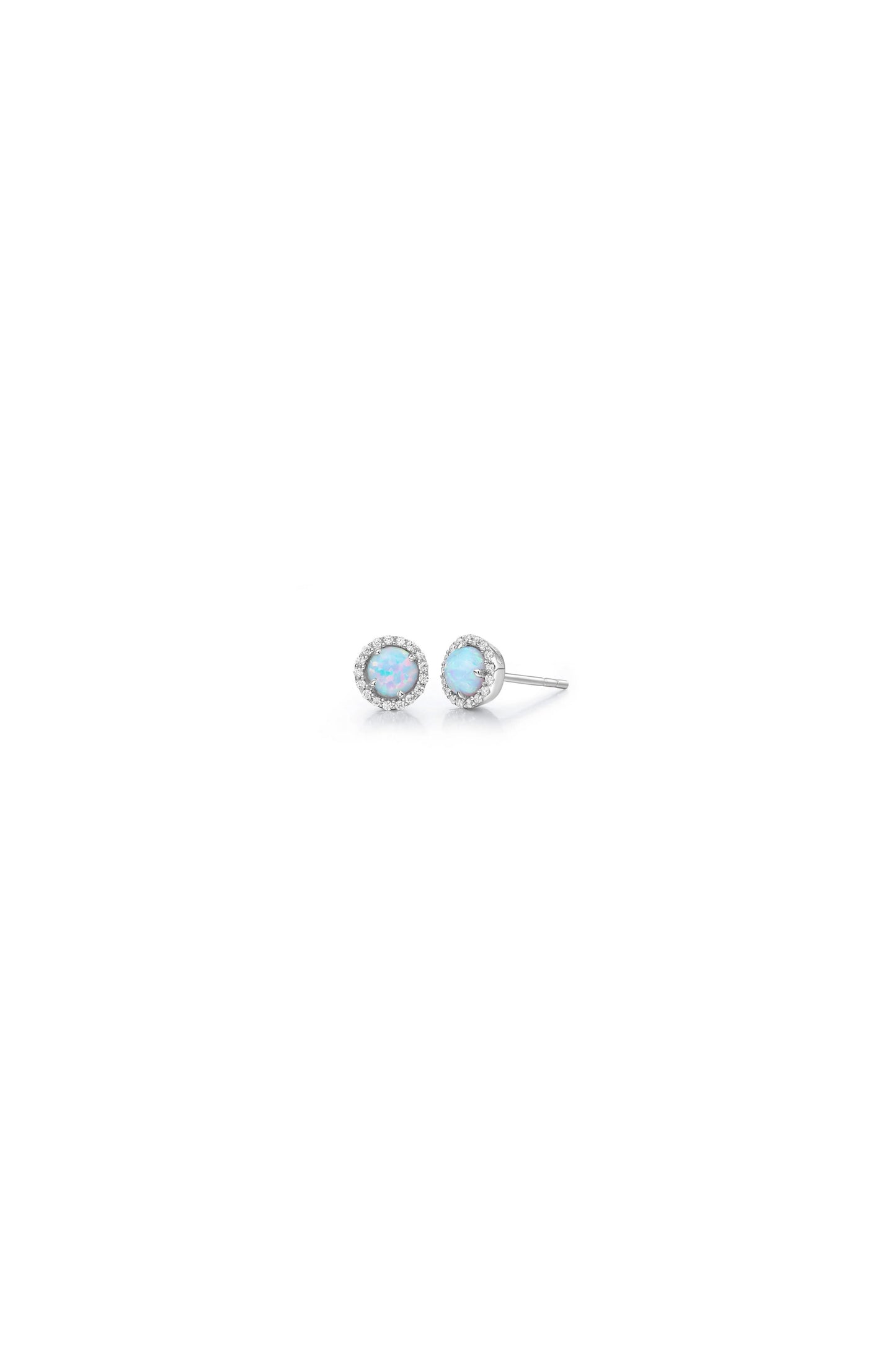 Halo Stud Earrings Opal