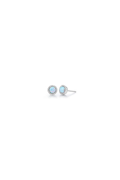 Halo Stud Earrings Opal