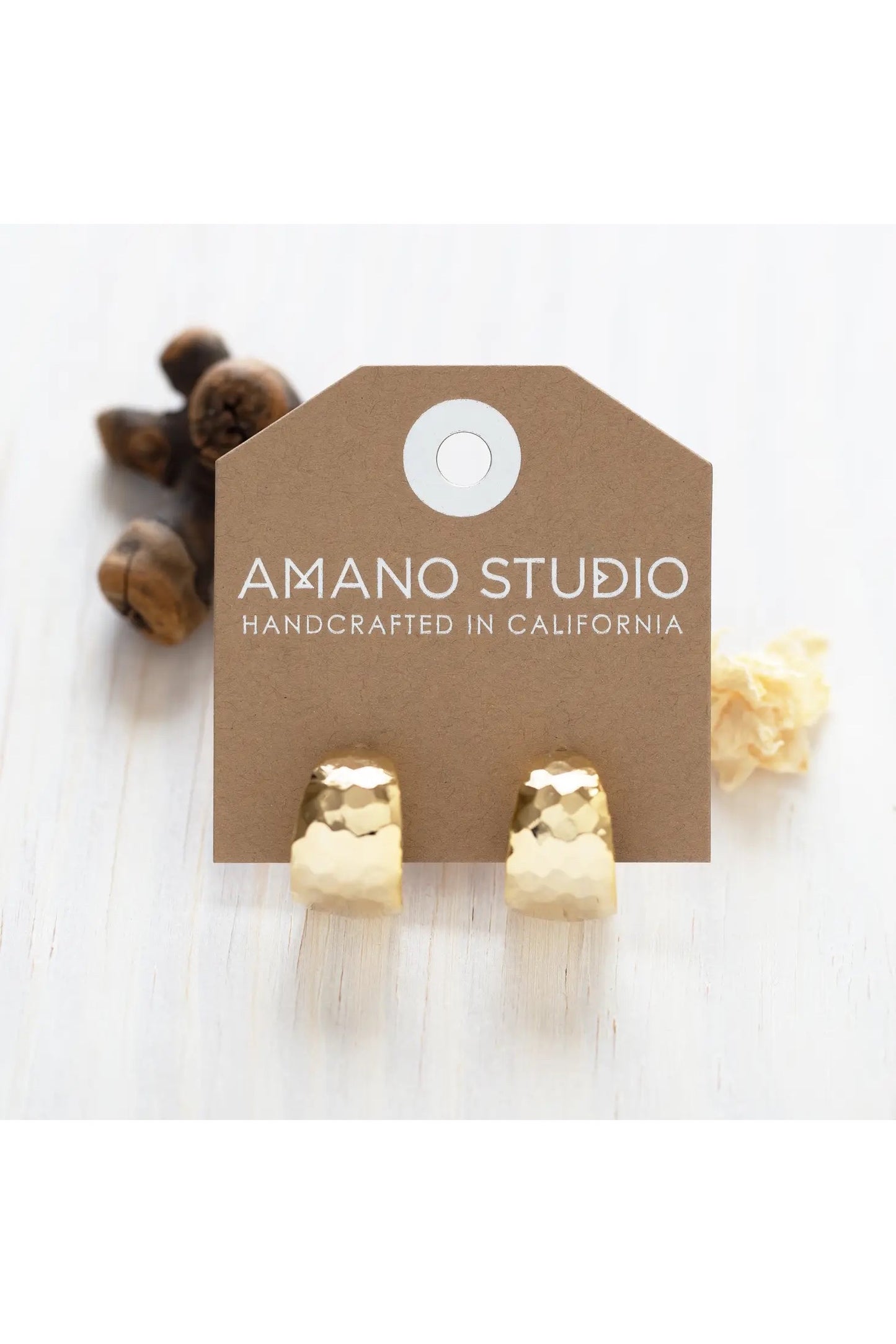 Hammered Vintage Style Hoops Gold