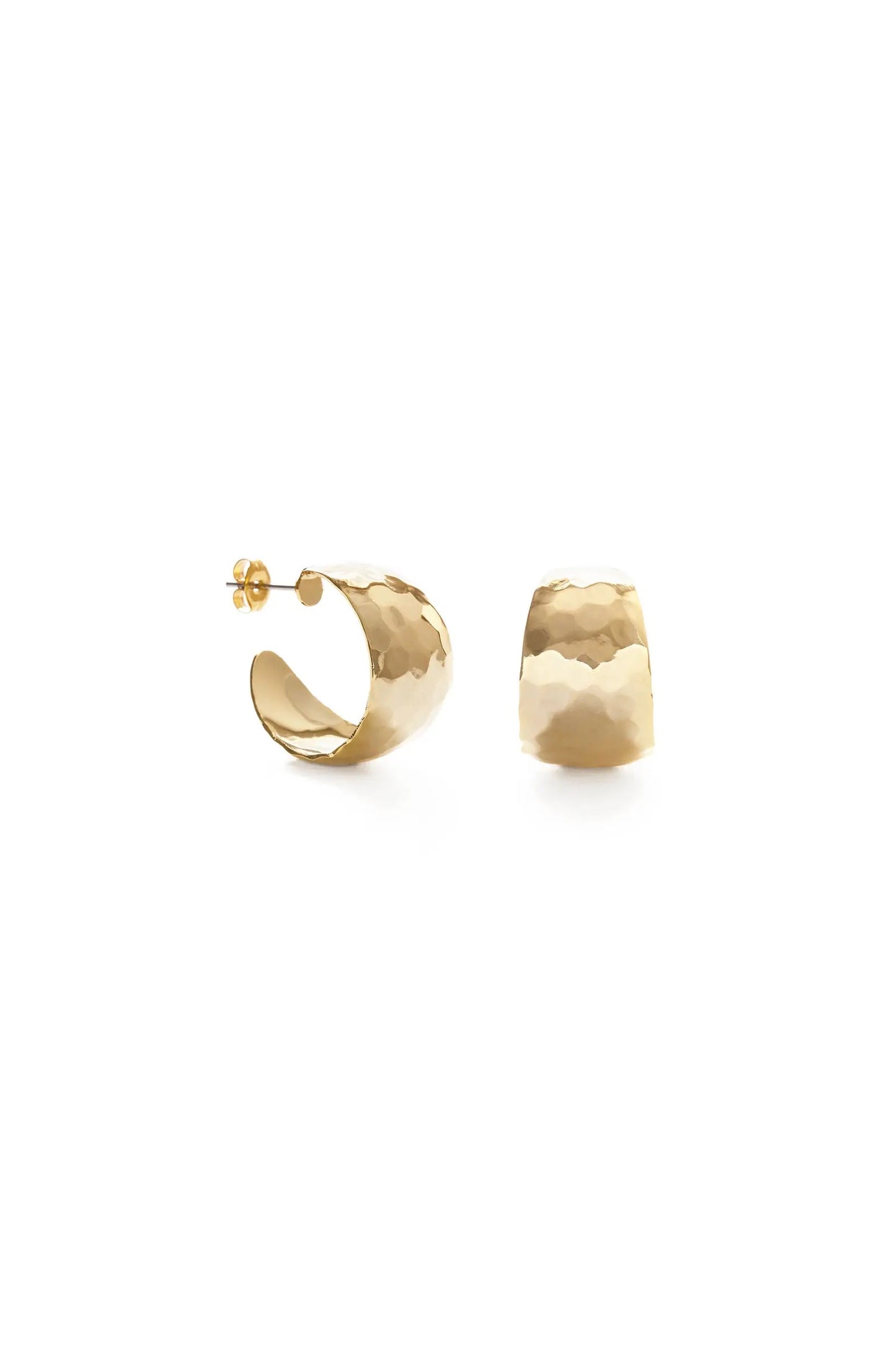 Hammered Vintage Style Hoops Gold
