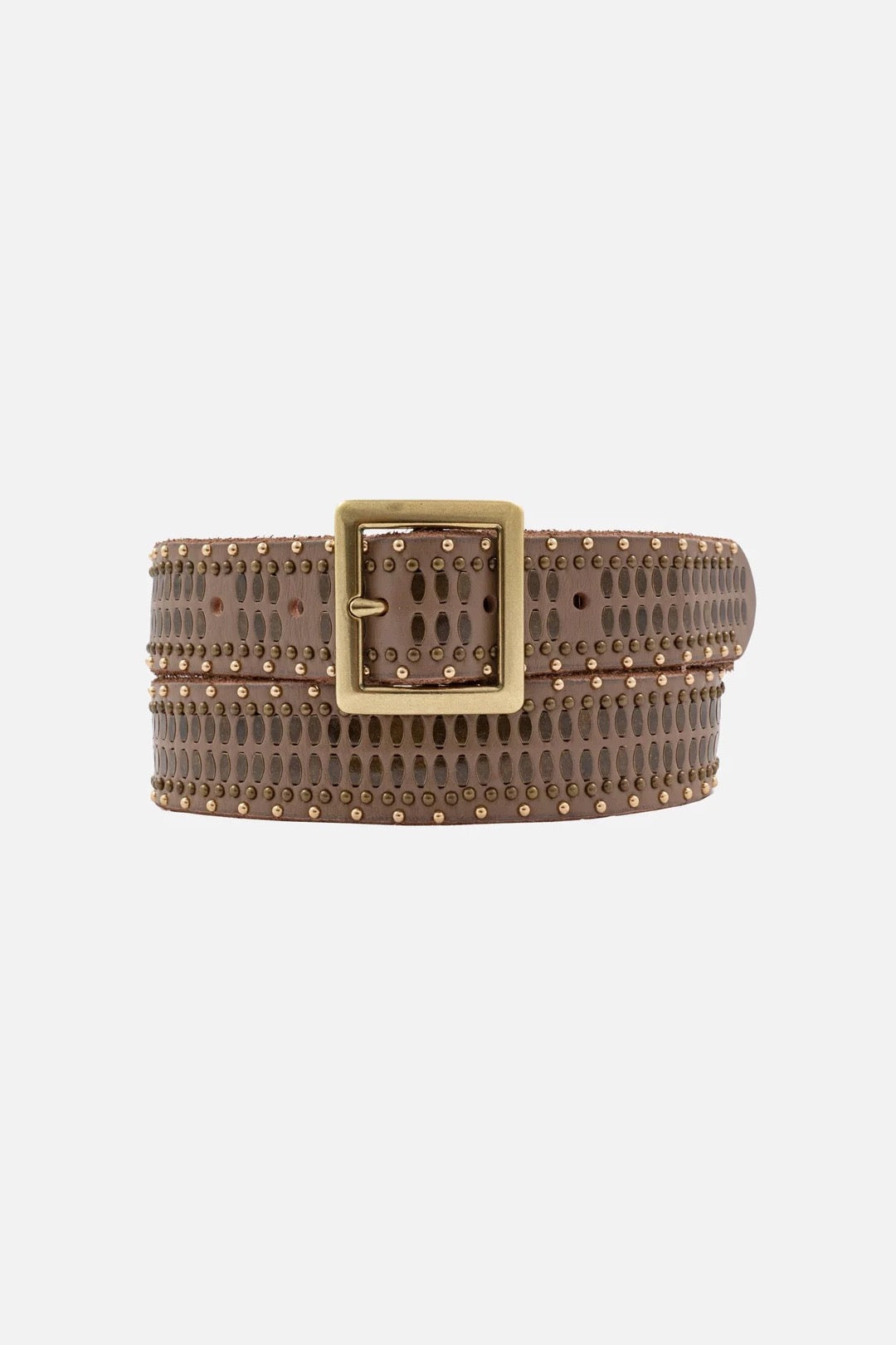 Taupe Hana Square Studded Belt