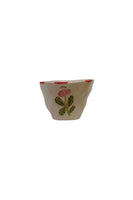 Hand-Painted Flower Stoneware Cup