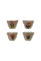 Hand-Painted Flower Stoneware Cup