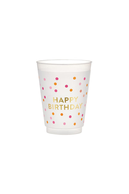 Happy Birthday Gold Foil Frost Cups