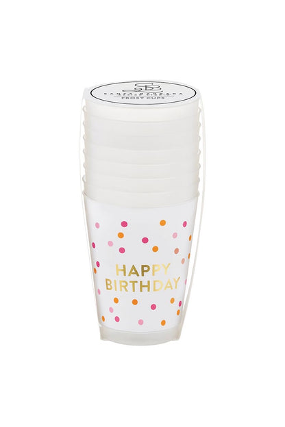 Happy Birthday Gold Foil Frost Cups