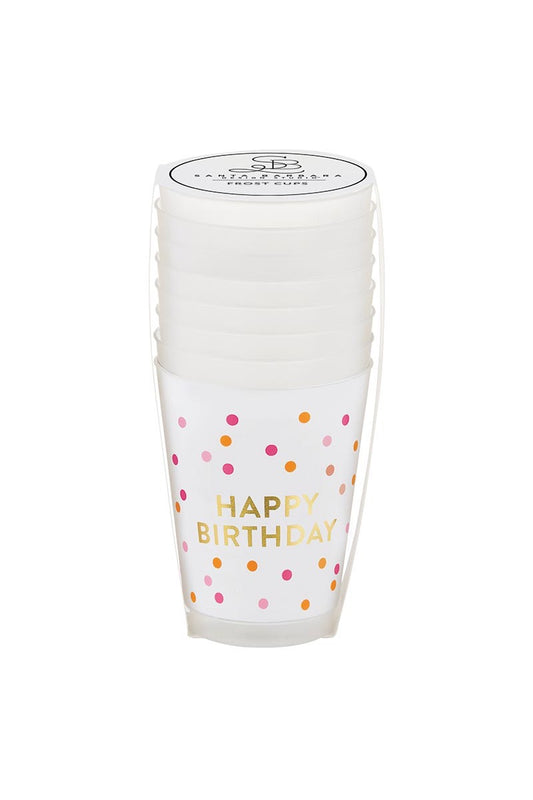 Happy Birthday Gold Foil Frost Cups