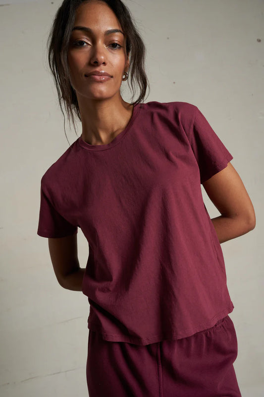 Harley Boxy Crew Tee Dark Burgundy