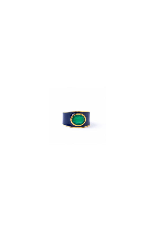 Hazel Ring Navy/Green