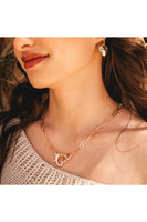 Heart Clasp Paperclip Chain Necklace