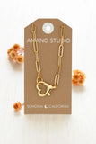 Heart Clasp Paperclip Chain Necklace